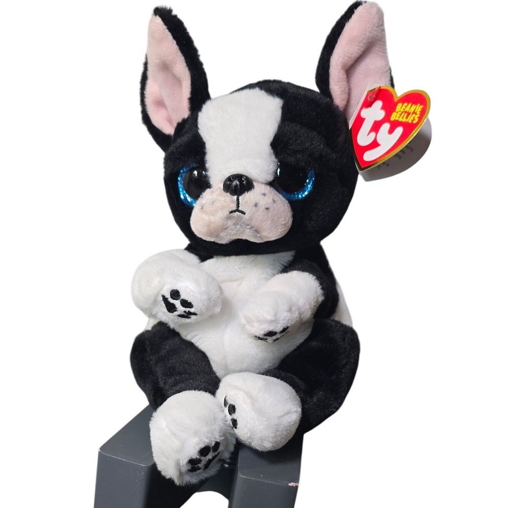 Ty Beanie Babies Tink Boston Terrier Dog Plush Toy Blue Eyes Tush Tag